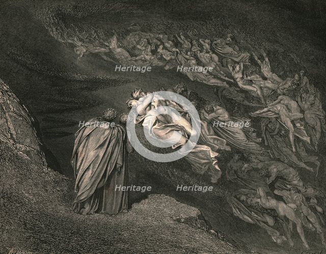 'Love brought us to one death: Caina waits the soul, who split our life', c1890.  Creator: Gustave Doré.