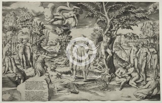 Love in the Elysian Fields, 1563. Creator: Giulio Bonasone (Italian, c. 1510-aft 1576).