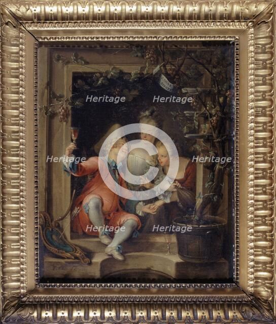 Love in love, between 1695 and 1778. Creator: Franois Eisen.