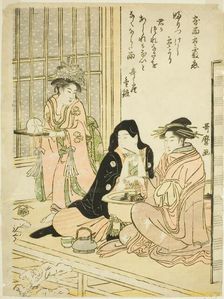 Love in Rain, Snow and Hail (Ame yuki arare ni yosuru koi), Japan, c. 1785. Creator: Kitagawa Utamaro