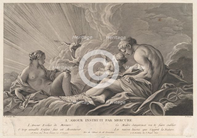 Love Instructed By Mercury, 18th century. Creator: Pierre François Basan.