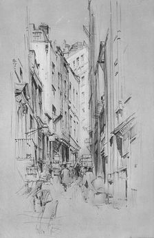 Love Lane, showing the entrance to Wren's house on the left c1902, (1903). Artist: Hedley Fitton