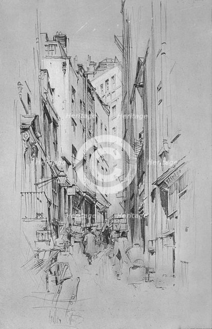 'Love Lane, showing the entrance to Wren's house on the left', c1902, (1903). Artist: Hedley Fitton.