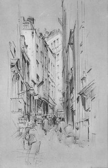 Love Lane, showing the entrance to Wren's house on the left c1902, (1903). Artist: Hedley Fitton