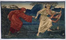 Love leading the Pilgrim - tapestry, 1909. Creator: Morris & Co
