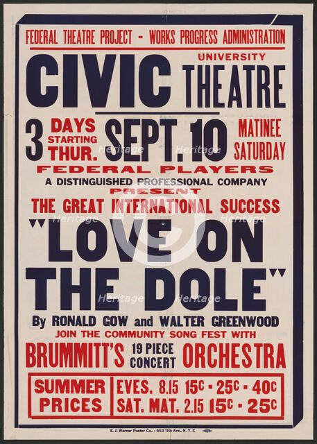 Love on the Dole, Syracuse, NY, 1936. Creator: Unknown.