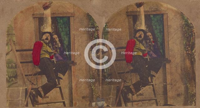Love's ups and downs., 1860s. Creator: New York Stereoscopic Company.