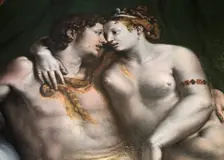 Love Scene 16th century. Artist: Giulio Romano