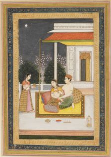 Love scene on a terrace at night, c1790