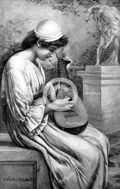 Love Song - by Henry Ryland, 1898. Creator: Franz Hanfstaengl.