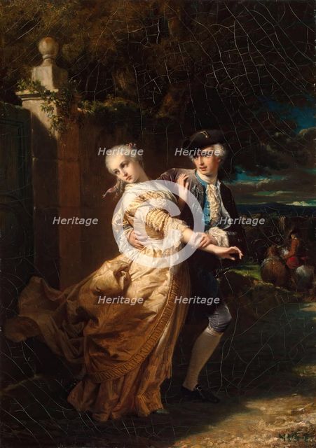 Lovelace Abducting Clarissa Harlowe, 1867. Creator: Edouard Louis Dubufe.