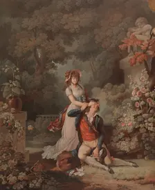 Lover Surprised, 1790s. Creator: Charles-Melchior Descourtis