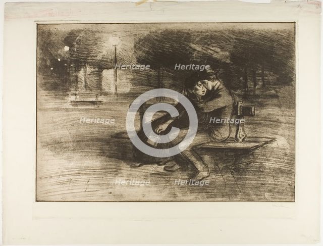 Lovers on a Bench, 822. Creator: Theophile Alexandre Steinlen.