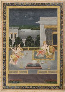 Lovers on a terrace with three musicians, 18th century. Creator: Unknown