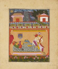 Lovers at dawn, illustrating the musical mode Raga Vibhasa, c1675