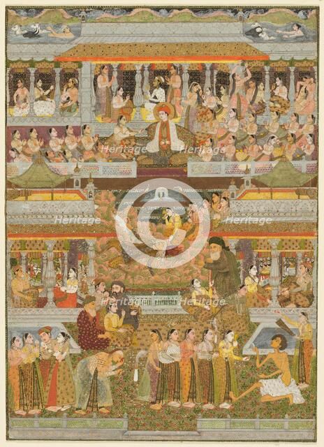 Lovers and beloveds: A composite of scenes from Persian, Urdu, and Sanskrit literature, c. 1735. Creator: Chitarman II (Indian, c. 1680-?. 1750).