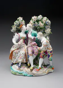 Lovers and Jester, Derby, c. 1765. Creator: Derby Porcelain Manufactory England