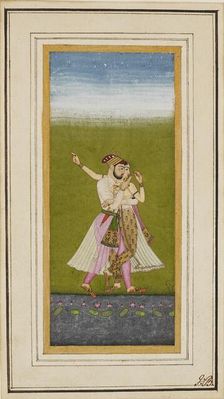 Lovers by a lotus pool, c1700