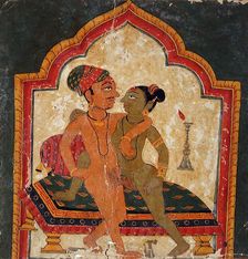 Lovers Embracing, Folio from an Album of Erotica, c1675. Creator: Unknown