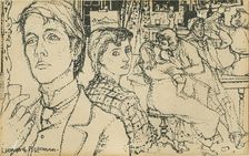 Lovers in a Café, c1930s. Creator: Leonard Rosoman