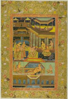 Lovers in a Zenana Garden at Night, 17th/18th century. Creator: Unknown