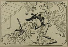 Lovers in the Garden, from an Untitled Series of Erotic Prints, c. 1673/81. Creator: Hishikawa Moronobu