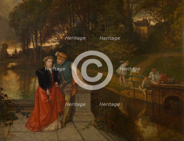 Lovers in the Park, 1855. Creator: Joseph Lies.
