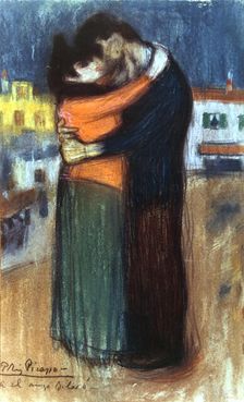 Lovers in the Street 1900. Artist: Pablo Picasso