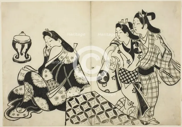 Lovers Leaving a Room, c. 1684/98. Creator: Sugimura Jihei.