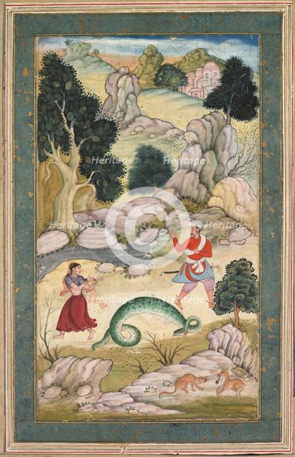 Lovers parting, page from a book of fables, c. 1590-95. Creator: Unknown.