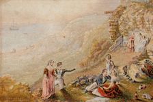 Lovers Seat, Hastings, 1850. Creator: George Baxter