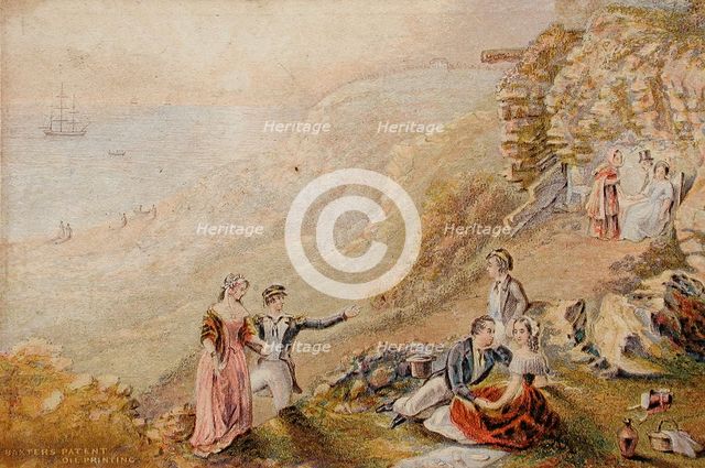 Lovers' Seat, Hastings, 1850. Creator: George Baxter.