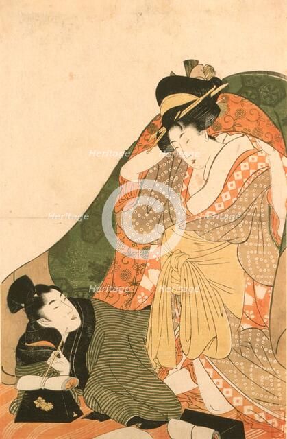 Lovers under a Futon, c1800. Creator: Kitagawa Utamaro.
