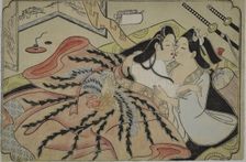 Lovers under a quilt with phoenix design, 1680s