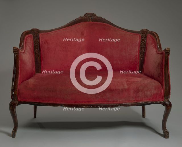 Loveseat from Mae's Millinery Shop, 1900-1950. Creator: Unknown.