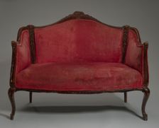 Loveseat from Mae's Millinery Shop, 1900-1950. Creator: Unknown