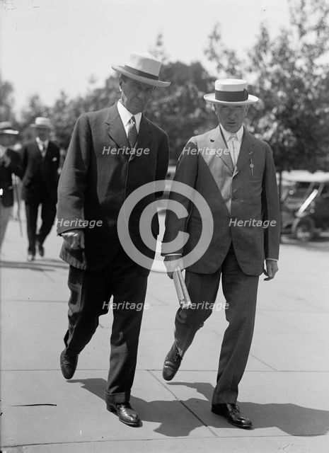 Lovett, Robert Scott, President, Union Pacific Railway - Left, with Daniel Willard, 1917. Creator: Harris & Ewing.