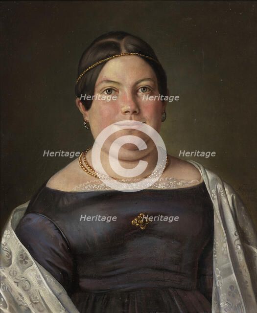 Lovisa Isabella Bjurberg (1814-1864), married to baron and Member of Parliament Anders..., 1842. Creator: Axel Johan Fägerplan.