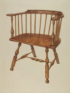 Low-back Stretcher Chair, c. 1942. Creator: Edward L Loper