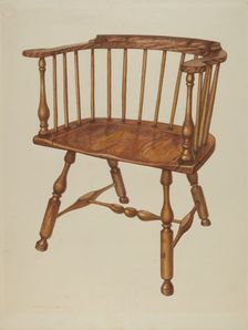 Low-back Stretcher Chair, c. 1942. Creator: Edward L Loper