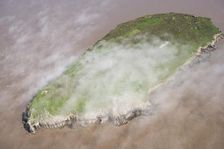Low cloud over the island of Steep Holm, North Somerset, 2018. Creator: Historic England Staff Photographer