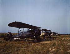 Low flying planes from which dust or insecticide is spread..., Seabrook Farm, Bridgeton, N.J., 1942. Creator: John Collier