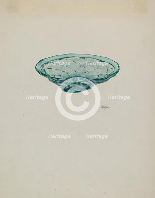 Low Glass Dish, c. 1940. Creator: Beverly Chichester.