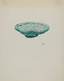 Low Glass Dish, c. 1940. Creator: Beverly Chichester