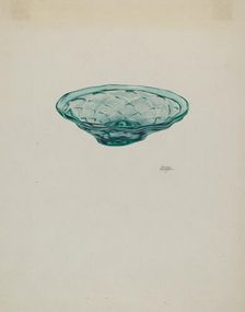 Low Glass Dish, c. 1940. Creator: Beverly Chichester