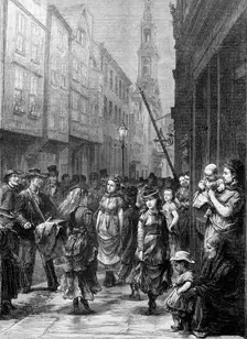 Low-life girls dancing for trade, Drury Lane, City of Westminster, London, c1852-c1883. Creator: Gustave Doré