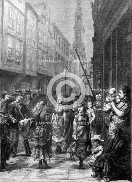 Low-life girls dancing for trade, Drury Lane, City of Westminster, London, c1852-c1883. Artist: Gustave Doré