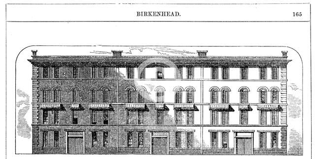 Low rental workmen's dwellings built by the Birkenhead Dock Co, c1844 (c1860). Artist: Unknown