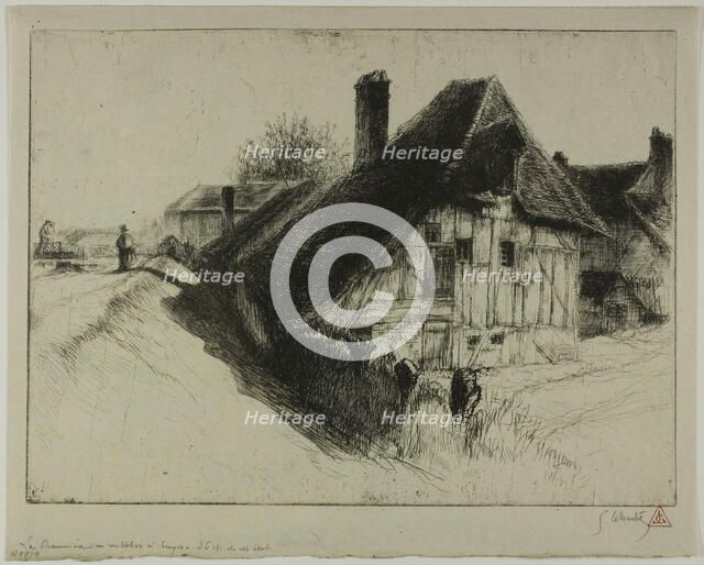 Low-Seated Peasant Dwelling, Troyes, 1896. Creator: Gustave Leheutre.