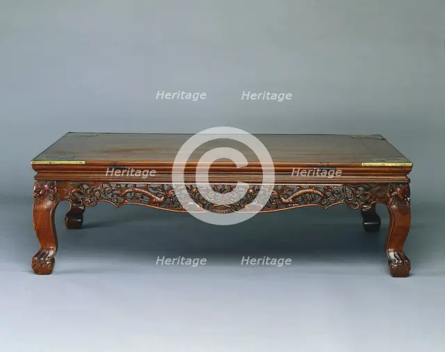 Low Table (Kang) with Dragons in Clouds, 1400s. Creator: Unknown.